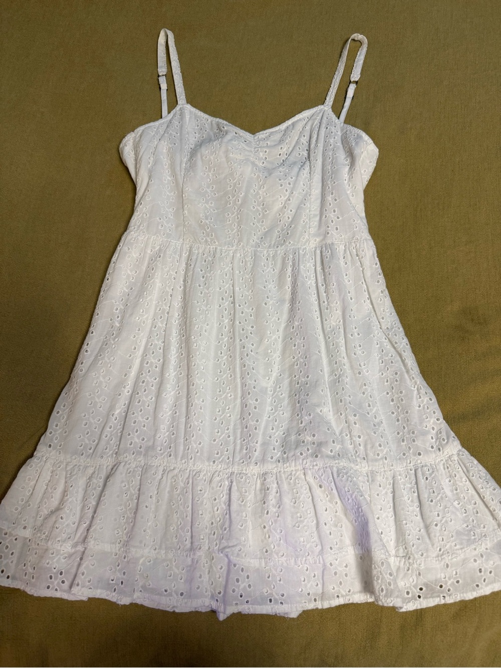 WHITE RUFFLE TIE BACK DRESS NWOT - Picture 2 of 3
